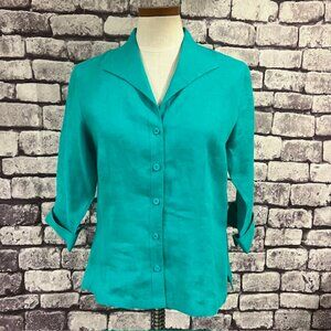 Talbots Teal Button Down Shirt